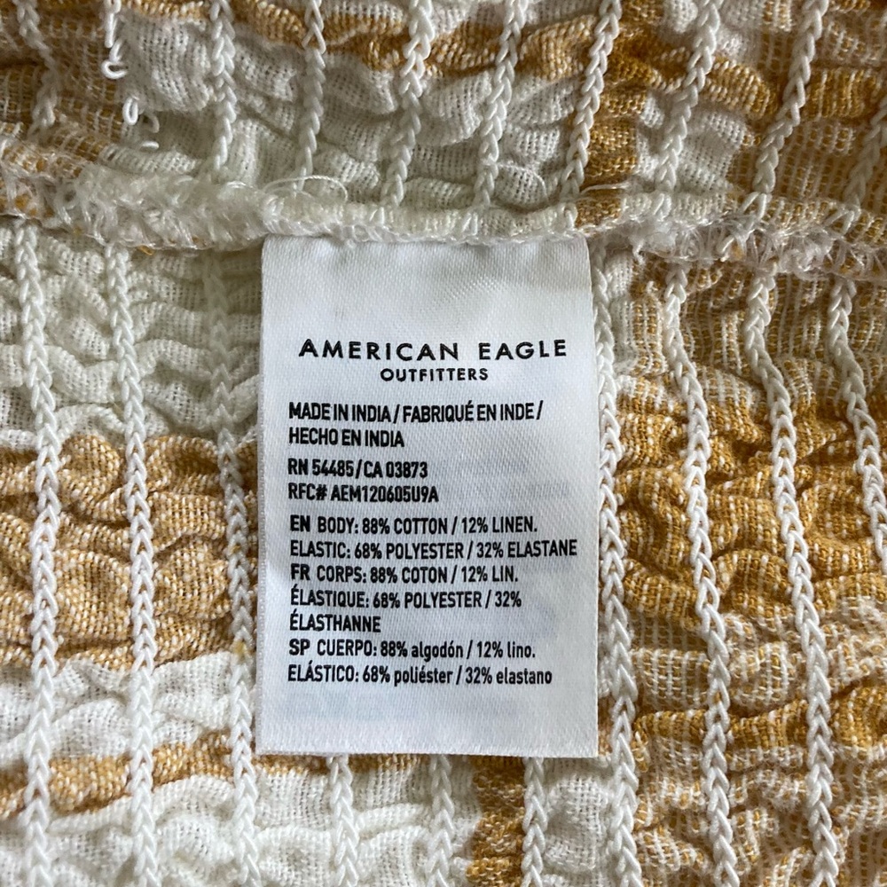 American Eagle Outfitters brown & white halter ribbed crop top, size small - Picture 5 of 5